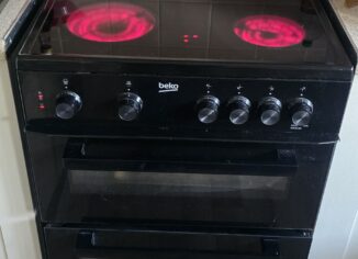Beko electric cooker with four active ceramic hobs and double oven in a modern kitchen - Cooker Repairs Abbotsbury